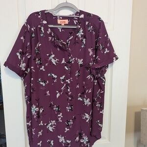 EVRI Women's Purple Floral Top